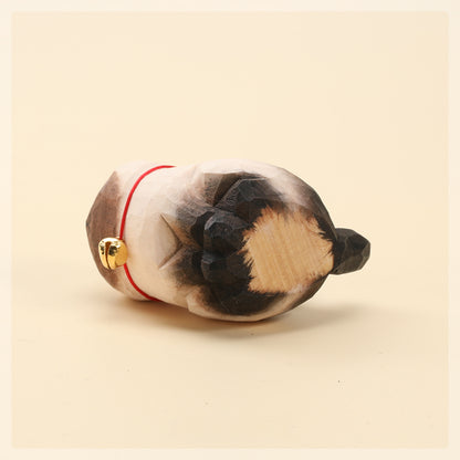 Gohobi Handcrafted  Large Wooden Siamese Cat Ornament
