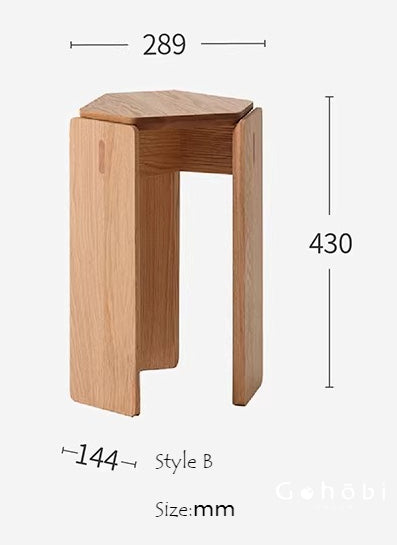 Gohobi Handmade Solid Wood Square Stool – Stackable Wooden Dining Stool Makeup Chair | FSC Certified Furniture, household makeup stool, Chinese square stool can be stacked dining table stool