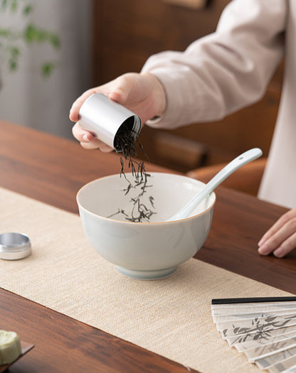 Gohobi Japanese Style Ice Grey and Green Bowl