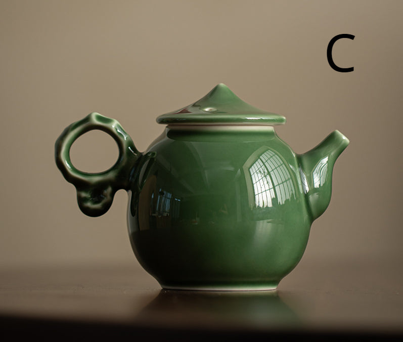 Gohobi Handmade Ice Grey and Green Teapots