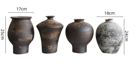 Danish style ceramic white wabi sandy wind coarse pottery vase