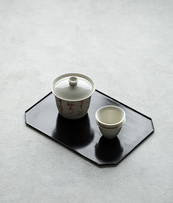 Plateau rectangulaire en fer noir style japonais Gohobi Wabi-Sabi 008