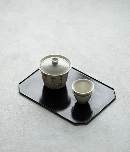 Plateau rectangulaire en fer noir style japonais Gohobi Wabi-Sabi 008