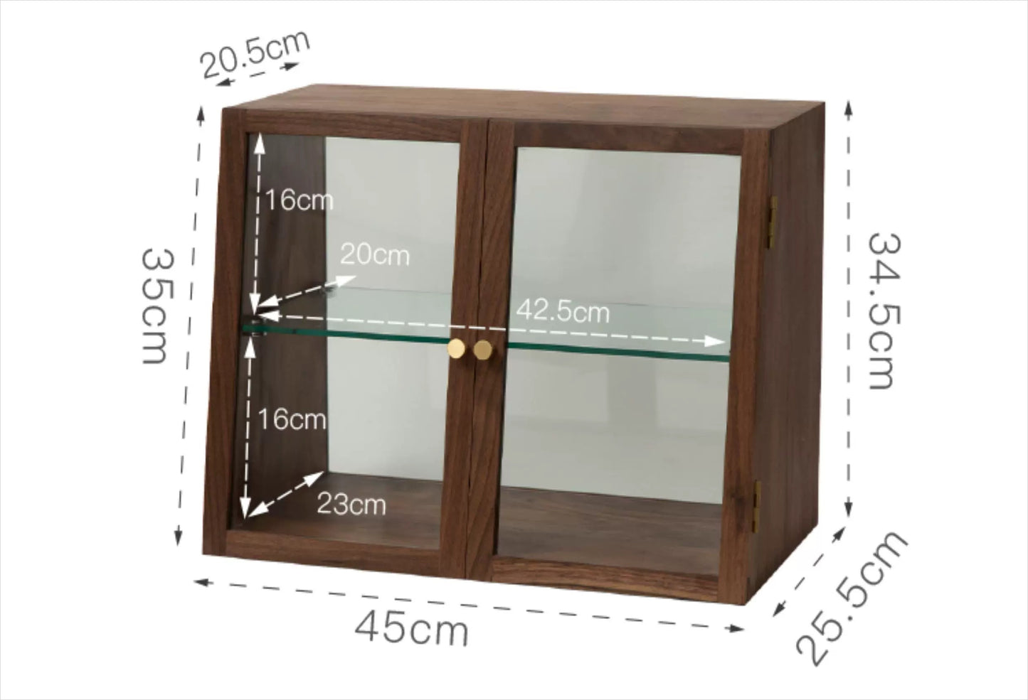 Gohobi Black Walnut Storage Cabinet – Solid Wood Medieval Style Tea and Tableware Cabinet