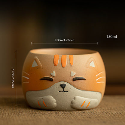 Gohobi Hand-painted Cat Master Tea Cup Coffee Mug