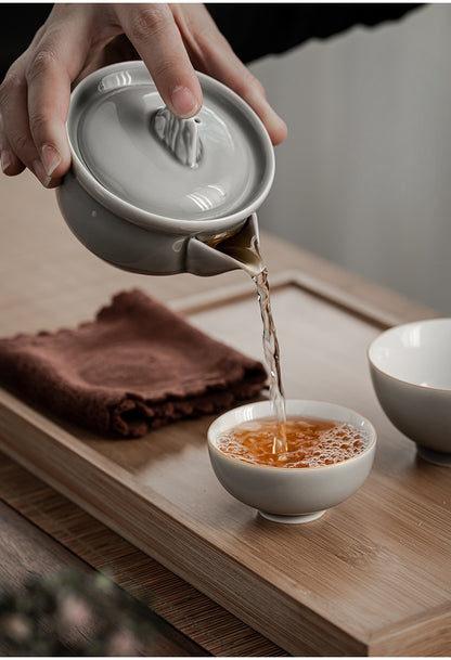 Gohobi Japanese Style Ice Grey Gaiwan Tea Set 004