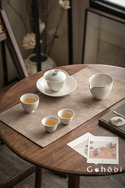 Gohobi Plant Ash Glaze Gaiwan – Song Style Handmade Ceramic Covered Tea Bowl