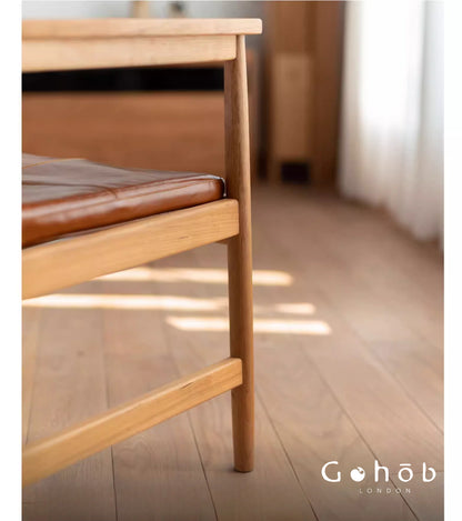 Gohobi Handmade Solid Wood Curved Armchair – Study Chair Office Seat Leisure Home Bedroom Chair | FSC Certified Furniture