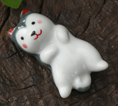 Gohobi Ceramic Lying Dog Chopstick Rest