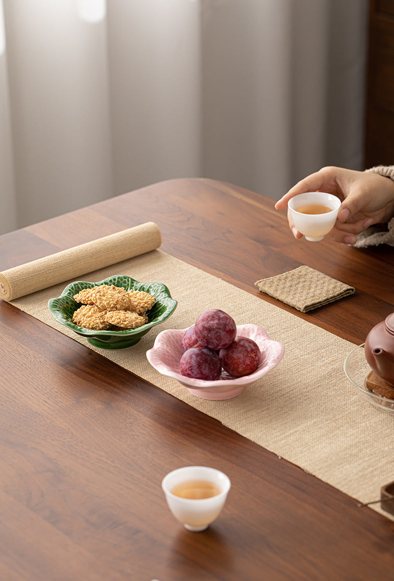 Gohobi Traditional Japanese Glazed Fruit Nuts Small Plate - Hibiscus 004