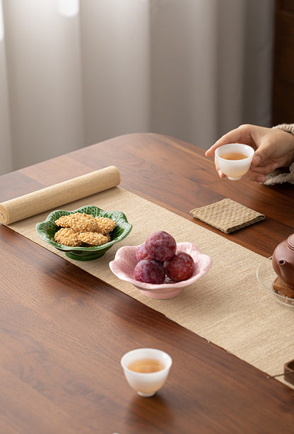 Gohobi Traditional Japanese Glazed Fruit Nuts Small Plate - Hibiscus 004