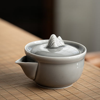 Gohobi Ice Gray Glaze Hand Teapot