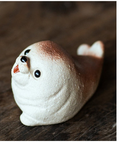 Gohobi Yixing Purple Clay Seal Tea Pet – Handmade Marine Animal Zisha Ornament