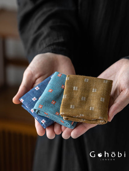 Gohobi Cotton Linen Tea Towel – Japanese Style Absorbent Tea Cloth for Tea Ceremony