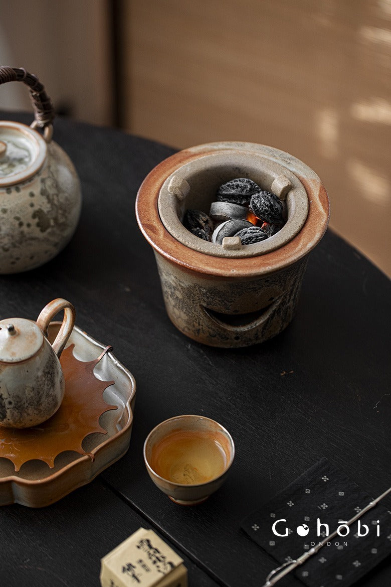 Gohobi Shino Kiln-Transformed Rattan Beam Teapot – Large Household Brewing Kettle