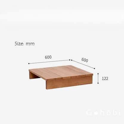 Gohobi Handmade Solid Wood Tatami Floor Platform – Japanese Style Red Oak & Black Walnut Bay Window Seating | FSC Certified Furniture