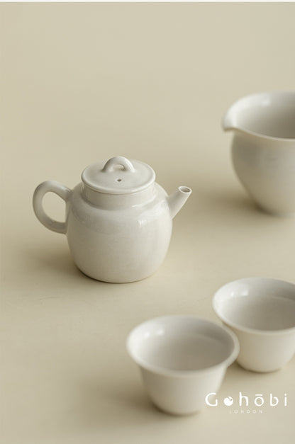 Gohobi Wood Ash Glaze Vessel Teapot – Handmade Ceramic Gongfu Tea Pot with Ball Filter