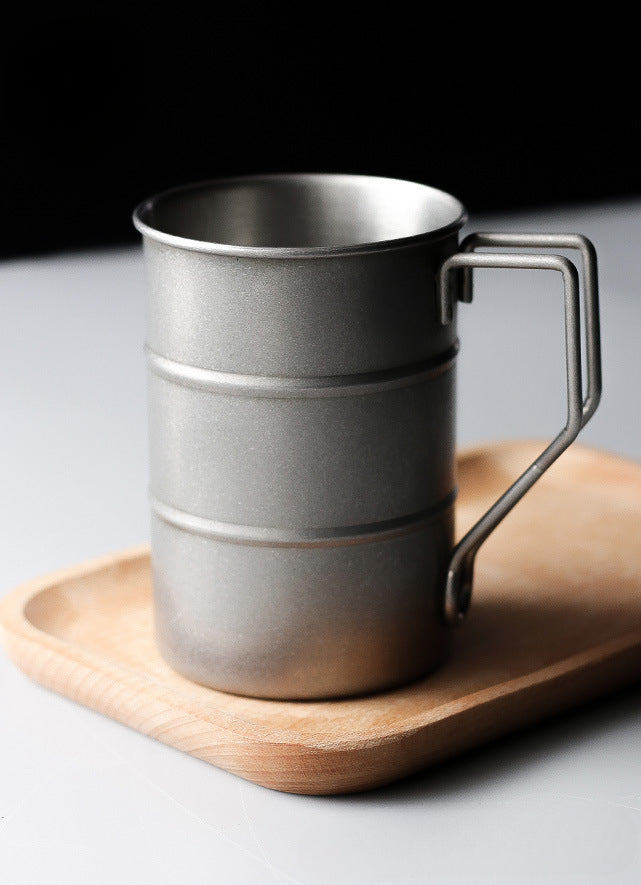 Gohobi Stainless Steel Mug Wooden Lid and Handle