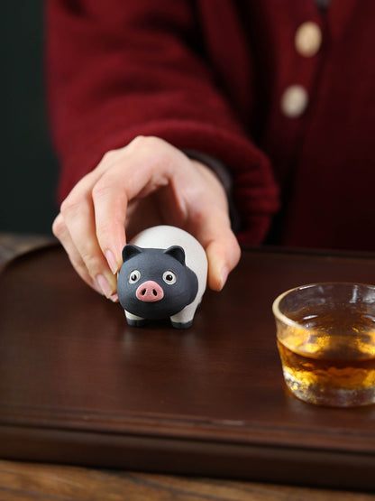 Roaring Gongtang purple sand tea pet pig ornament boutique can raise Jingtang pig personalized tea play tea table tea table tea set accessories