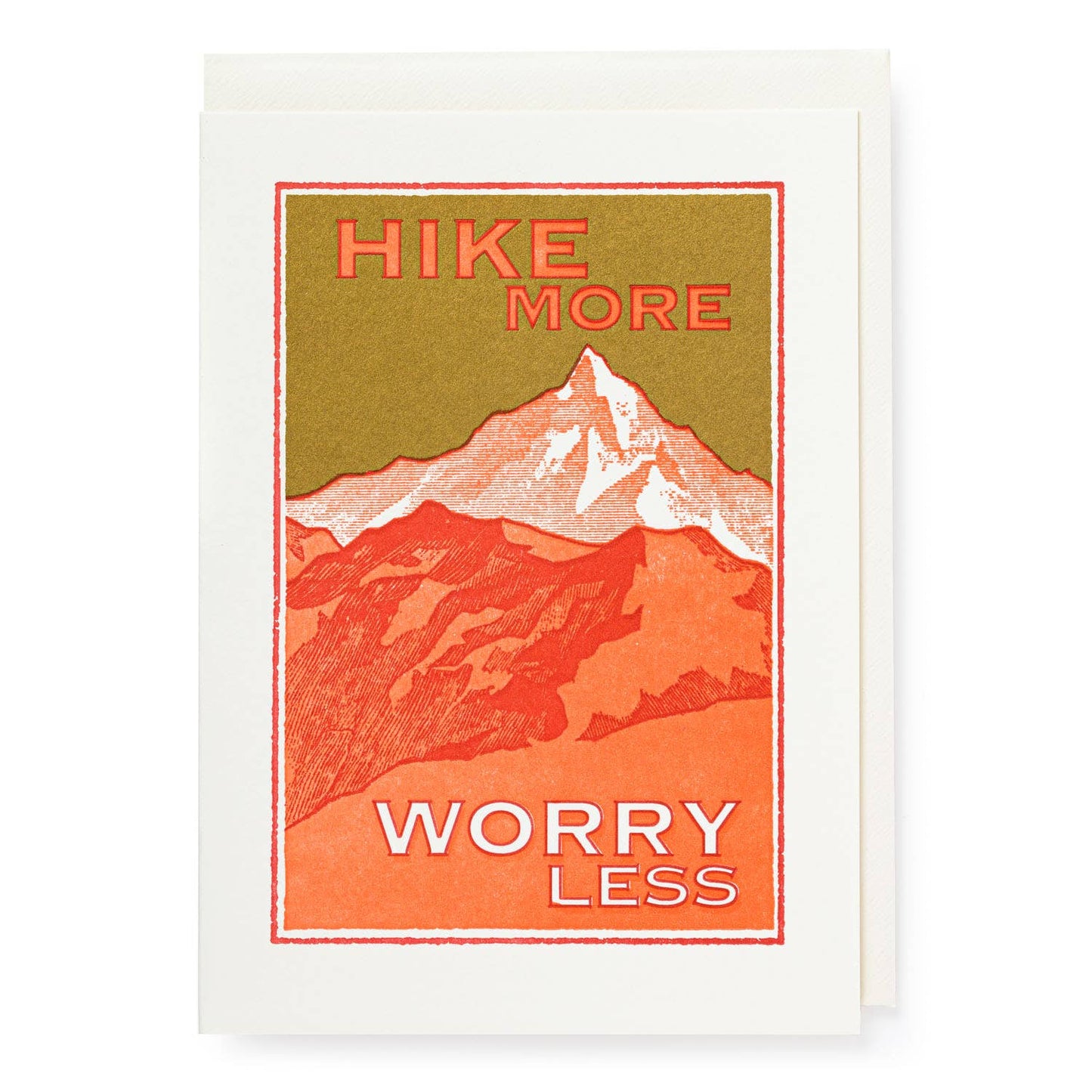 Gohobi x Archivist Gallery Worry Less, Hike More | Letterpress Cards | Large Cards [Made in the UK]