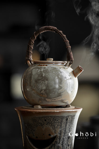 Gohobi Shino Kiln-Transformed Rattan Beam Teapot – Large Household Brewing Kettle