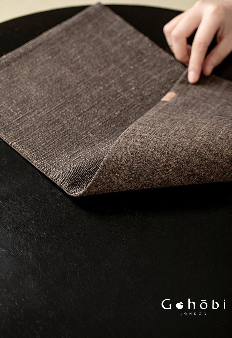 Gohobi Xiangyun Silk Tea Table Mat – Handmade Double-Sided Silk Tea Runner Zen Style