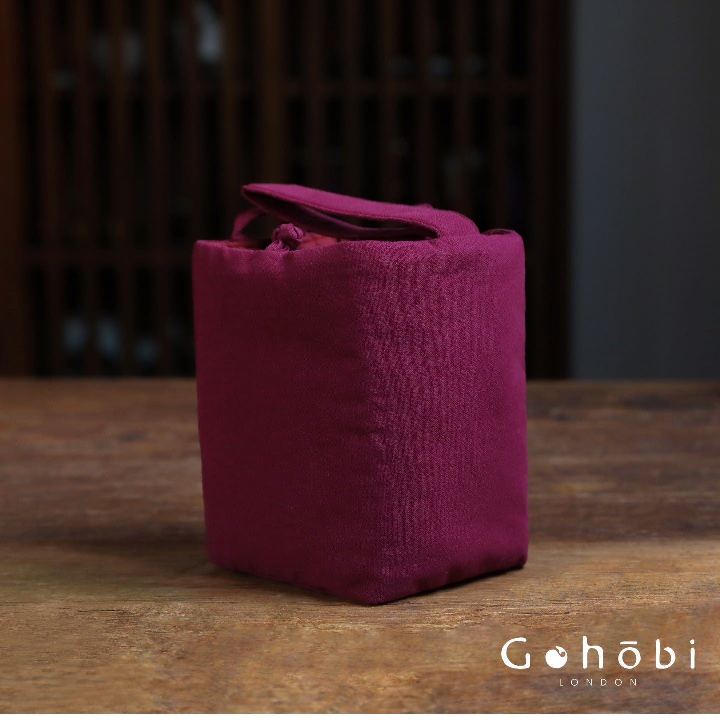 Gohobi Classic Travel Teaware Bag – Plain Cotton Tea Set Storage & Outdoor Carry Case