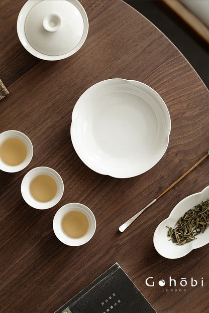 Gohobi Plant Ash Ceramic Pot Base – Multi-Purpose Gongfu Tea Dry Brewing Plate