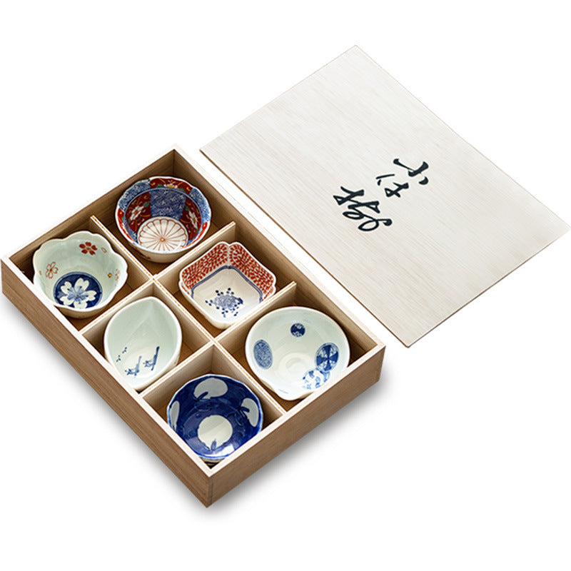 Gohobi Japanese Hosami Yaki Blue & White Small Bowl Set [Made in Japan] – Six-Piece Gift Box