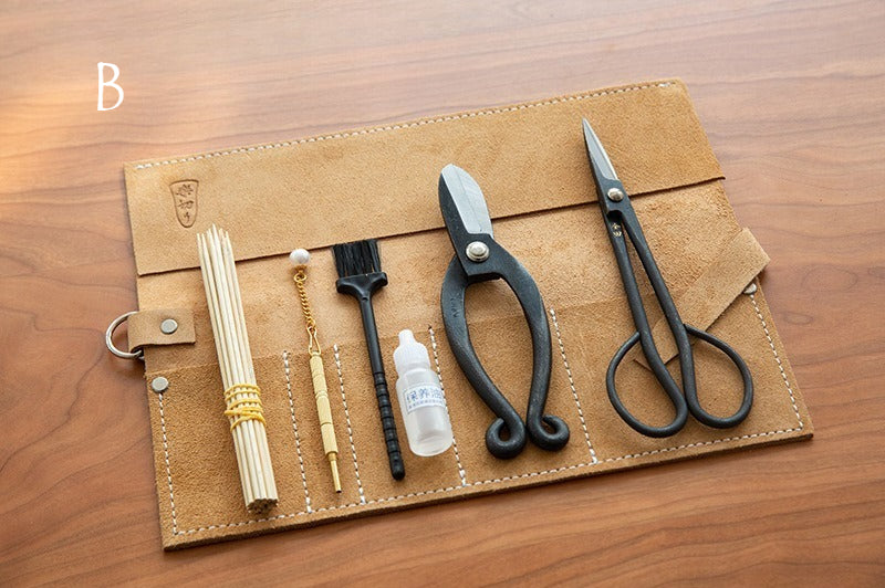 Gohobi Japanese Ikebana Florist Tool Kit – Flower Scissors, Water Injector & Tool Bag Set