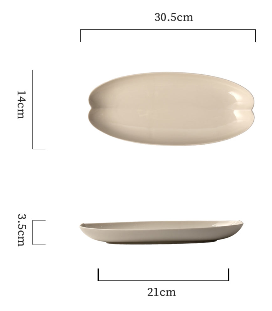Gohobi Painted Matte Long Kwai Kou Plate