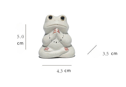 Gohobi Handmade Ceramic YiXing Clay Frog Ornament Tea pet