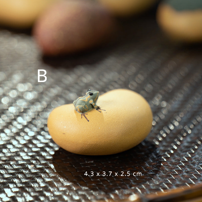 Yixing Purple Sand Spray Pastèque Thé Pet Fait Main Grenouille, Citrouille, Graines de Lotus, Citron, Fève Service à Thé, Sculpture En Gros