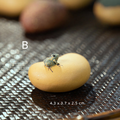 Yixing Purple Sand Spray Pastèque Thé Pet Fait Main Grenouille, Citrouille, Graines de Lotus, Citron, Fève Service à Thé, Sculpture En Gros