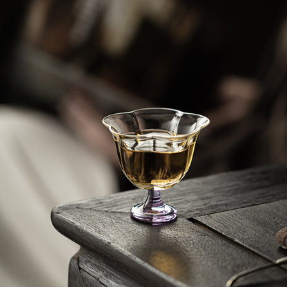 Gohobi High Borosilicate Glass Tall Footed Tea Cup – Transparent Heat-Resistant Master Cup for Gongfu Tea, Chinese Teaware for Home Use