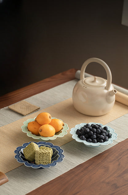 Gohobi, petite assiette de fruits glacés japonais traditionnels - Chrysanthème 001