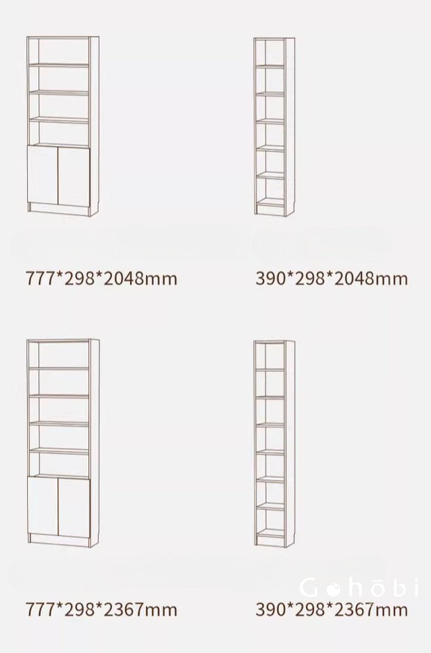 Gohobi Handmade Solid Wood Storage Cabinet – Multi-Layer Wooden Shelving Unit for Living Room or Study | FSC Certified Furniture
