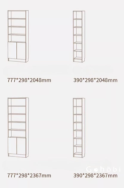 Gohobi Handmade Solid Wood Storage Cabinet – Multi-Layer Wooden Shelving Unit for Living Room or Study | FSC Certified Furniture