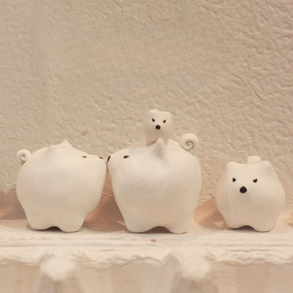 Gohobi x Little Diary Handmade Ceramic Samoyed Dog
