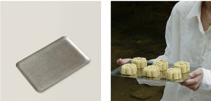 Gohobi Japanese-Style Distressed 304 Stainless Steel Serving Tray