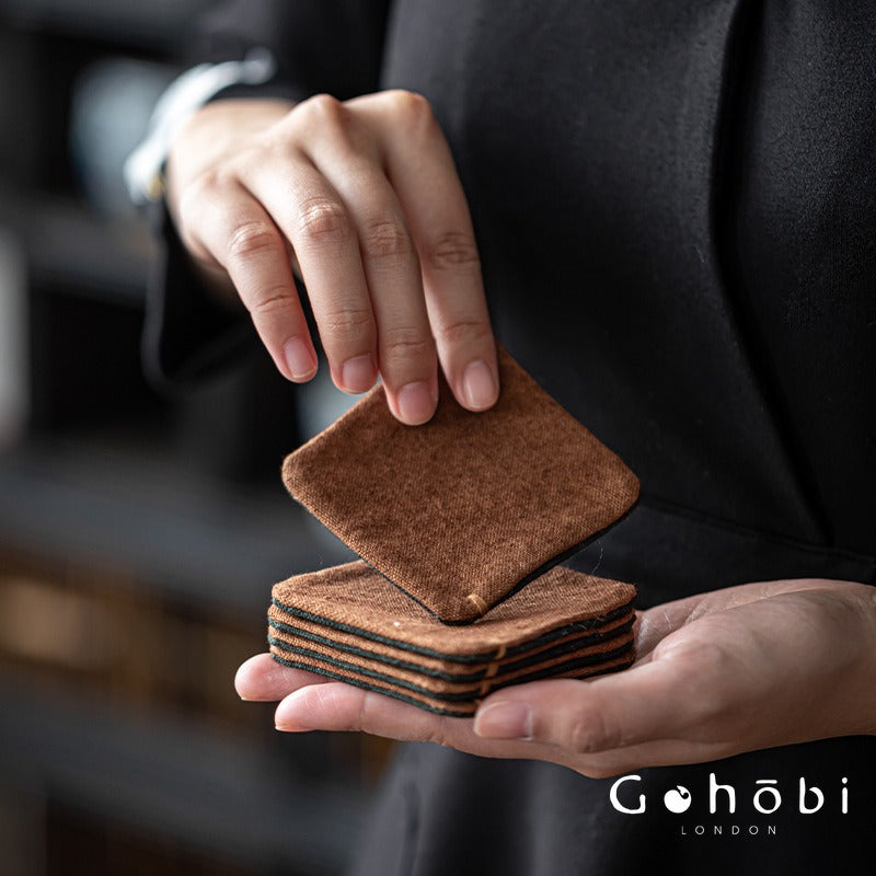 Gohobi Zen Style Tea Coaster – Hand-Sewn Tie-Dye Cloth Heat Insulation Cup Coaster