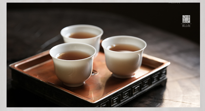 [賦山敘 x Gohobi] A Set of 3 Jingdezhen Jade White Standard Testing Cups 35ml