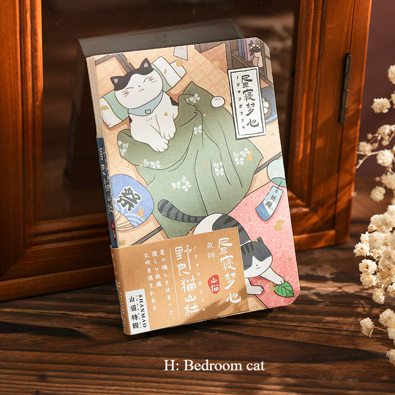 Gohobi Japanese Cat Magnetic Notebook, Monthly Planner, Study Notebook, Pocket Diary