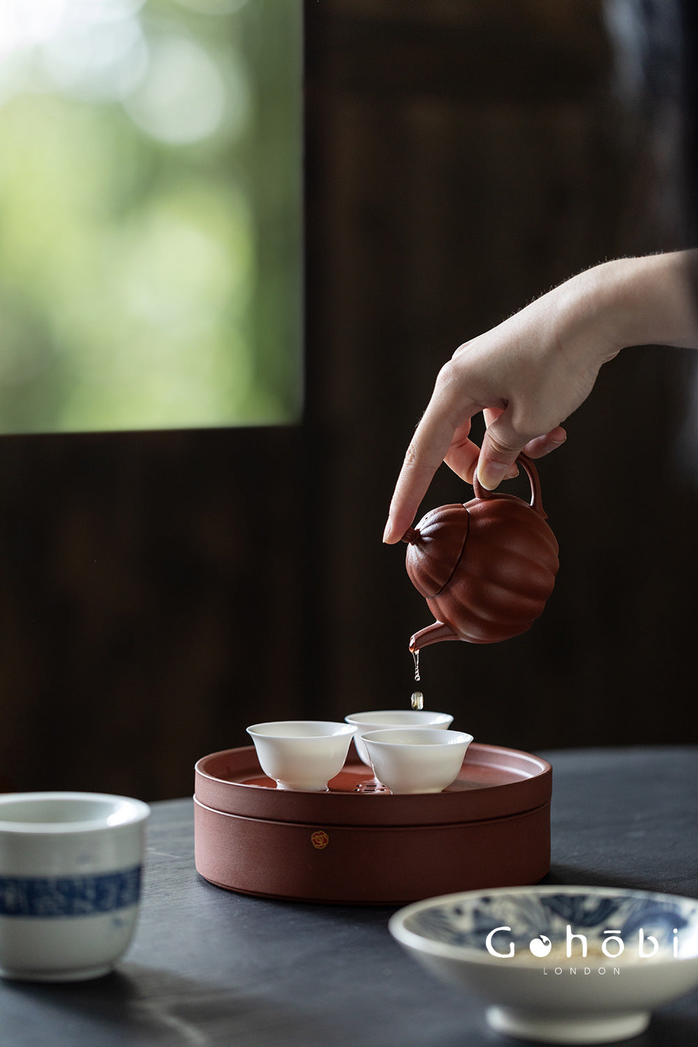 Gohobi Complete Gongfu Tea Set – Chinese Tea Brewing Set with Teapot, Cups & Tea Tray