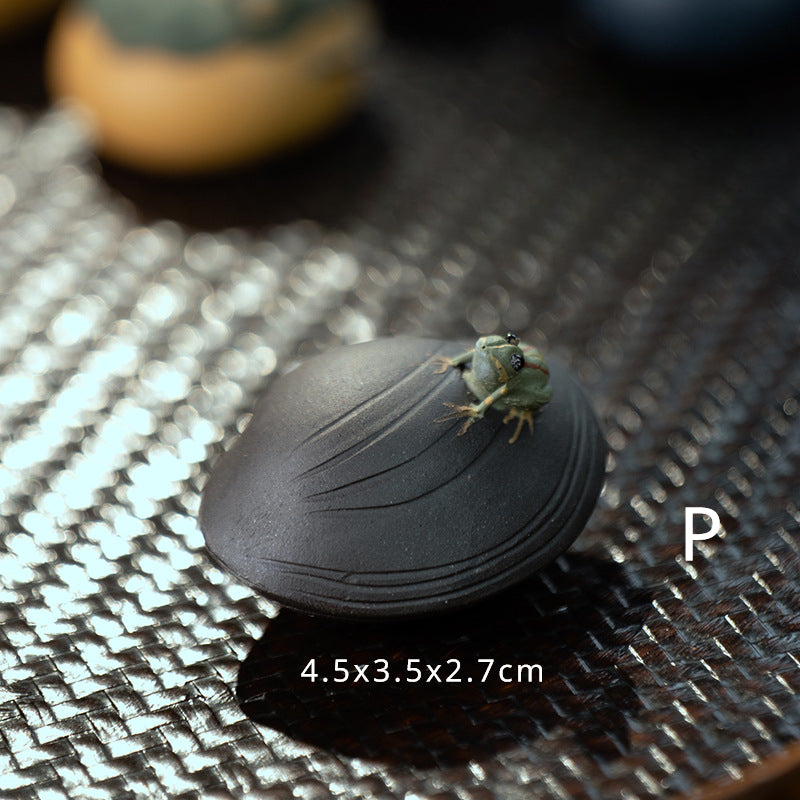 Yixing Purple Sand Spray Pastèque Thé Pet Fait Main Grenouille, Citrouille, Graines de Lotus, Citron, Fève Service à Thé, Sculpture En Gros