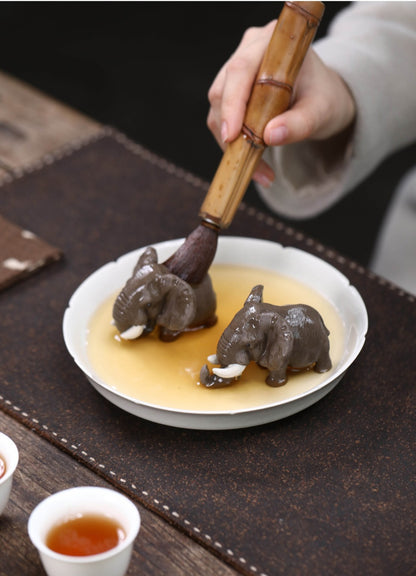 Gohobi Yixing Purple Clay Elephant Tea Pet – Handmade Lucky Tea Table Ornament