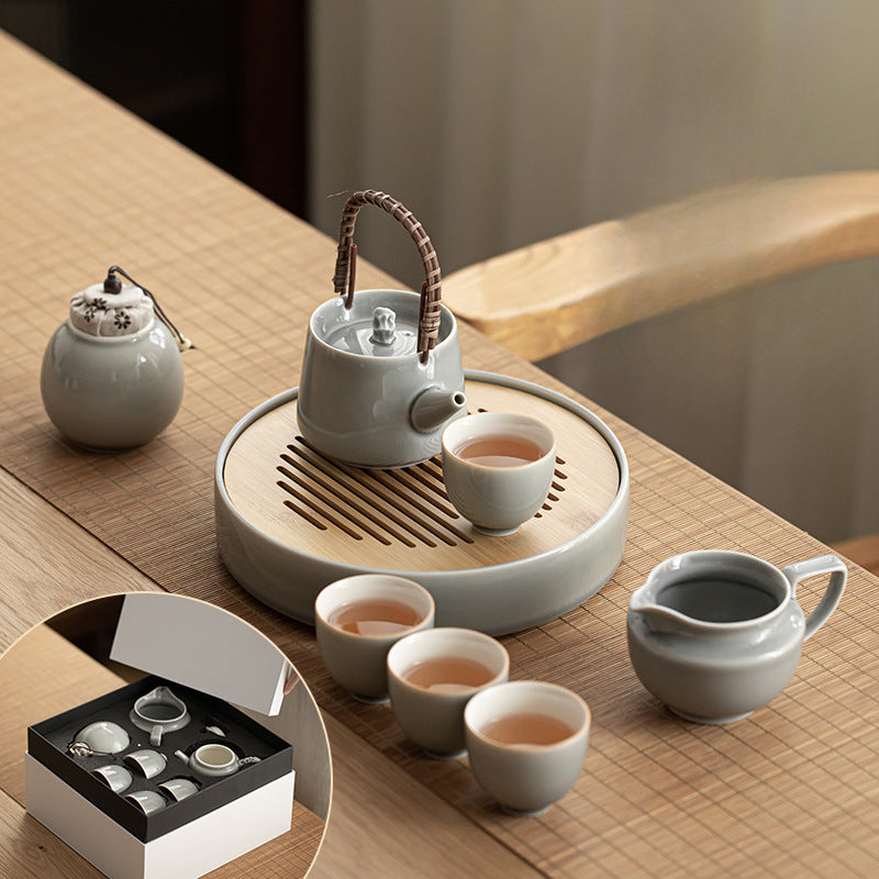 Gohobi Japanese Style Ice Grey and Green Tea Set 001