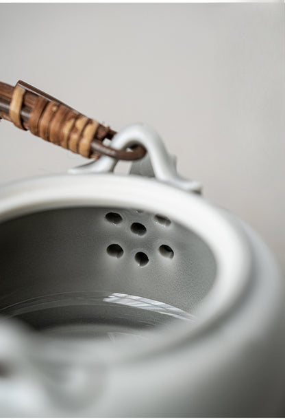 Gohobi Japanese Style Ice Grey and Green Teapot 006