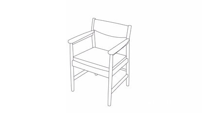 Gohobi Handmade Solid Wood Curved Armchair – Study Chair Office Seat Leisure Home Bedroom Chair | FSC Certified Furniture