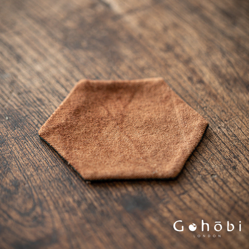 Gohobi Grass and Wood Tie-Dye Tea Coaster – Handmade Fabric Cup Holder Heat Insulation Pad